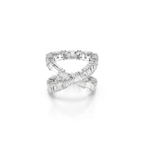 Swarovski Womens Fashion Square-Cut Hyperbola Cubic Zirconia Gem Twisted Ring - Picture 4 of 10
